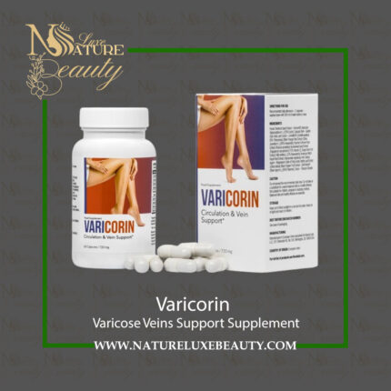 Varicorin - Circulation and Vein Support Supplement Bottle and Box by Nature Luxe Beauty