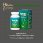 Spirulin Plus box design showcasing acid control and detox benefits by Nature Luxe Beauty